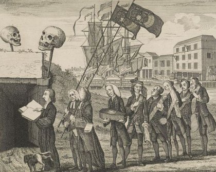 What was the Declaratory Act of 1766? An 18th century cartoon shows a funeral for the Stamp Act.